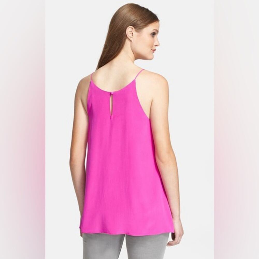 Milly Magenta Pleated Silk Camisole Women's Size 0 - Picture 8 of 8